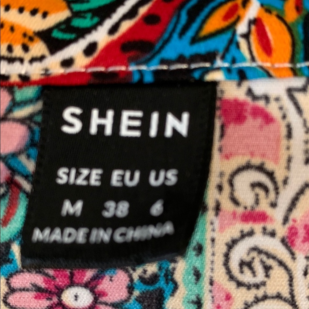 SHEIN Multi-colored Paisley Print Blouse EUC - Picture 5 of 7